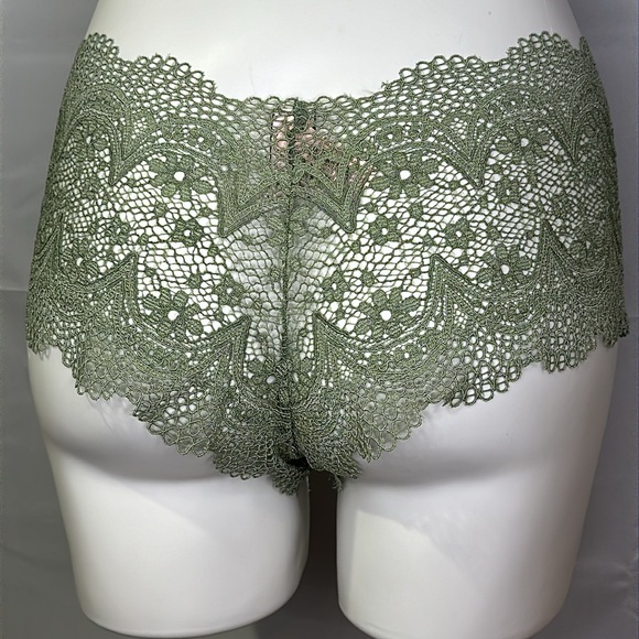 VICTORIA’S SECRET Lace Panties Shorties Green Size L/G NWT - Picture 3 of 9
